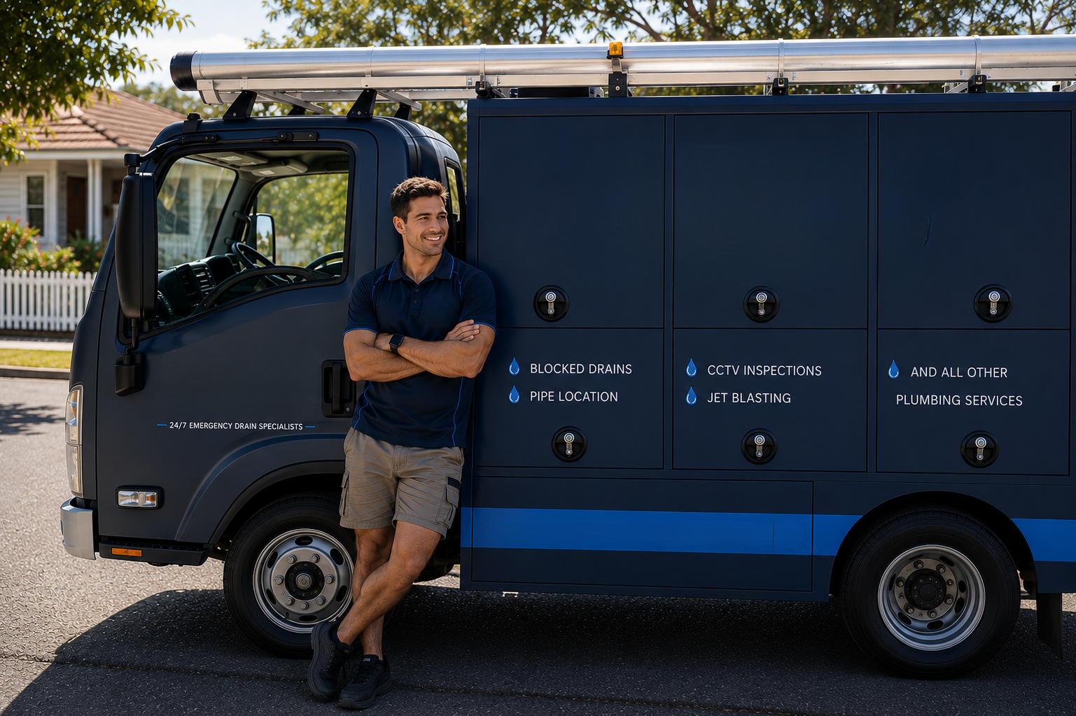 Plumber with North Strathfield Blocked Drains van